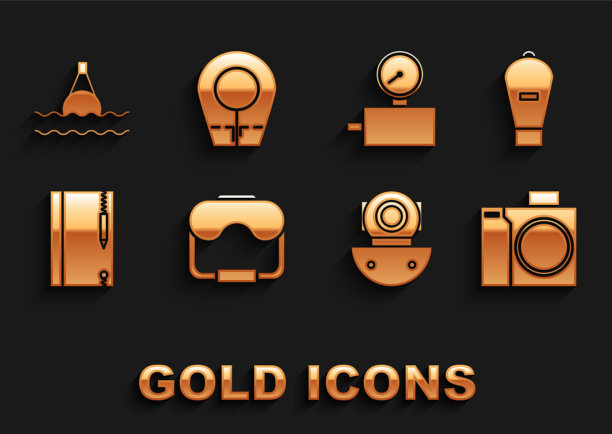 为潜水者设置潜水面罩升降袋拍照相机图片下载