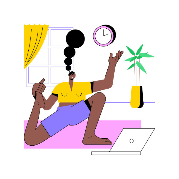 瑜伽孤立卡通矢量插图。图片下载