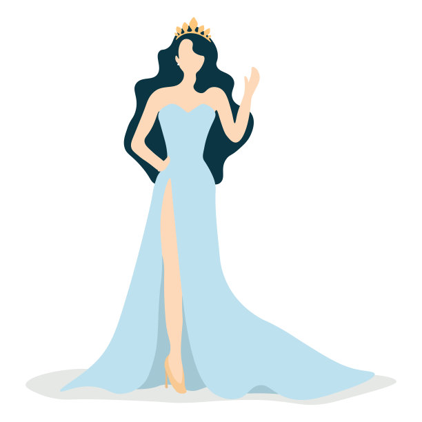 在白色背景上的选美皇后选美获胜者的矢量插图图片下载