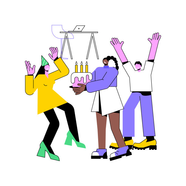 来自孤立的卡通矢量插画同事的问候。图片下载