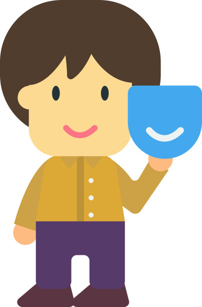 男孩和花式面具插画在最小的风格图片下载