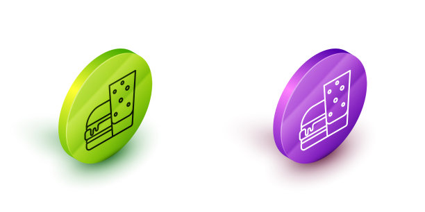 等距线汉堡图标孤立在白色图片下载