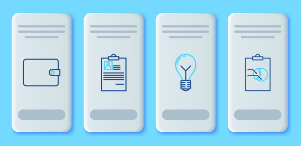 设置线剪贴板与恢复灯泡的概念图片下载