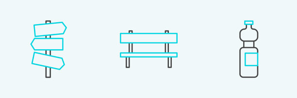 设置行瓶水道路交通路标图片下载