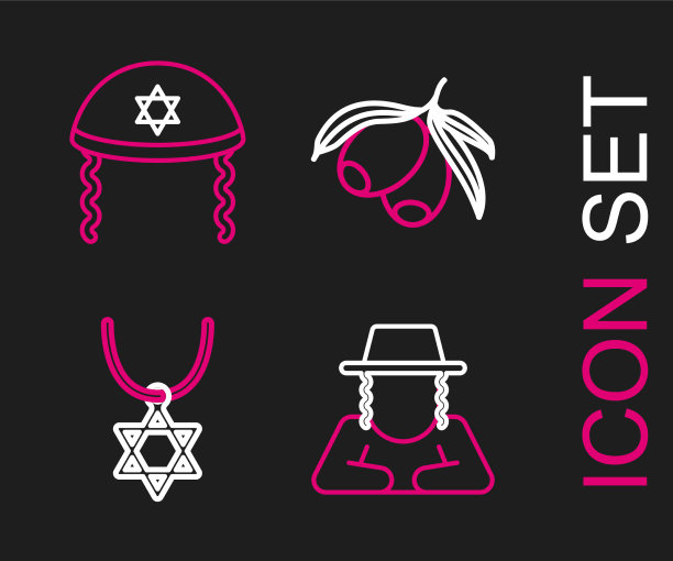 套线正统犹太帽子大卫之星图片下载