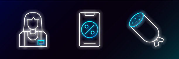 设置线萨拉米香肠卖家和百分比图片下载