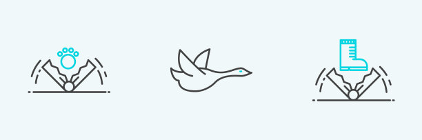 设置线陷阱狩猎和飞鸭图标图片下载