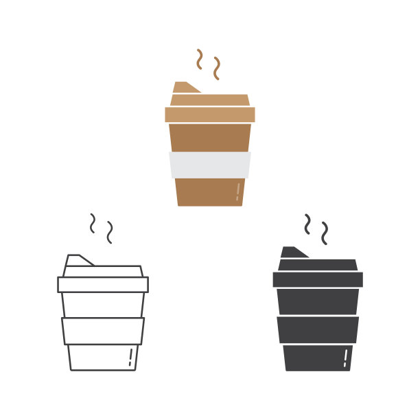 热巧克力或咖啡图标矢量设计。图片下载