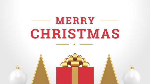 圣诞寒假祝贺横幅模板精品礼盒极简主义3d图标矢量图片下载