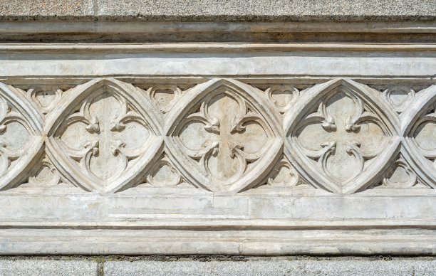 建筑中的古典主义，简单的古典艺术石头装饰，浮雕，物体特写，背景，没有人。建筑外部建筑细节近距离观察，没有人。仿古物件壁纸背景图片下载