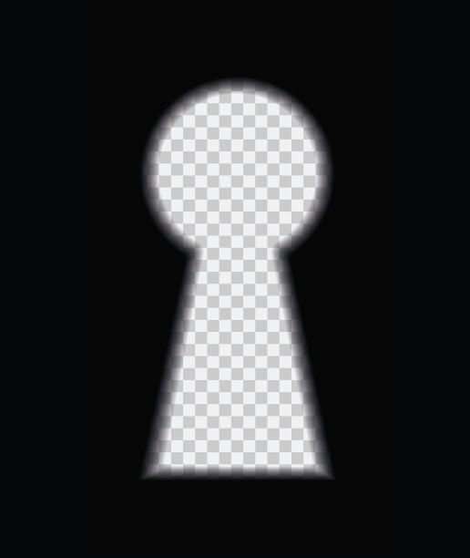 矢量特写的黑暗钥匙孔与透明的背景图片下载