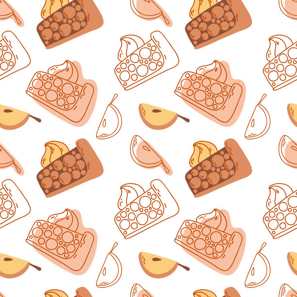 苹果酥配奶油和苹果。图片下载