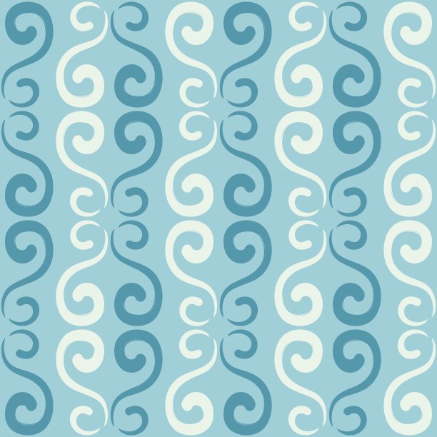 传统风格无缝瓷砖图案。简单抽象的螺旋形状。平面向量图形。图片下载