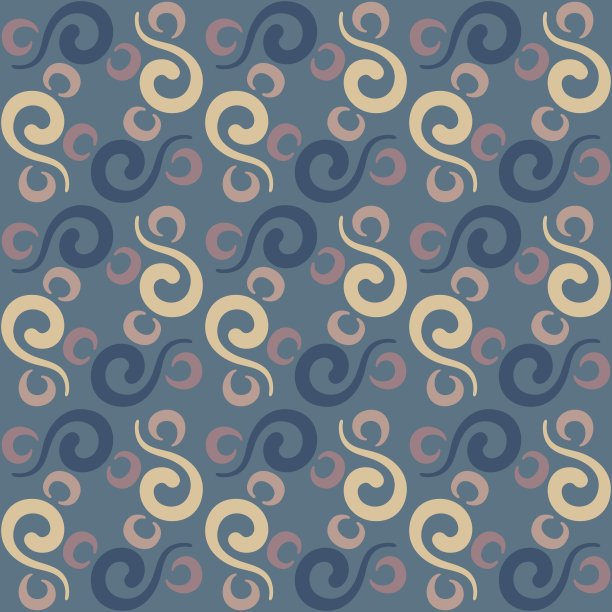 传统风格无缝瓷砖图案。简单抽象的螺旋形状。平面向量图形。图片下载