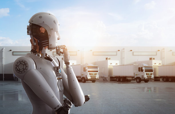 机器人控制仓库系统的智能物流概念图片下载