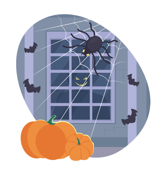 邪恶微笑杰克阿灯2D矢量孤立插图图片下载