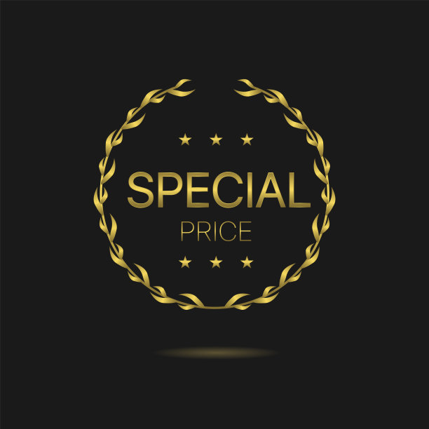 特价金月桂花环标签图片下载