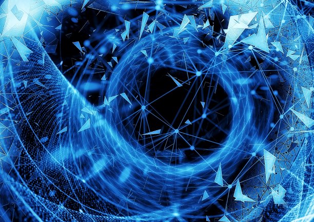 技术概念中连接线的3d插图图片下载