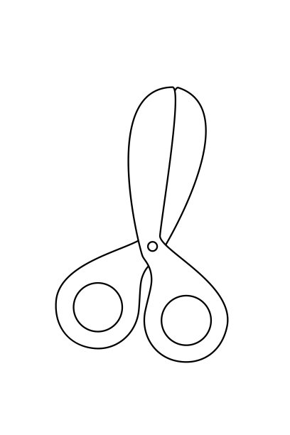 涂鸦剪刀。工艺品配件。矢量胖卡通插图，剪贴画。图片下载