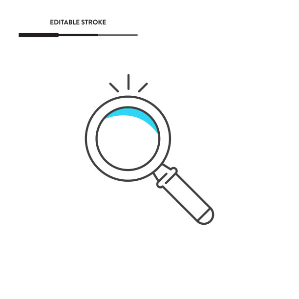 放大镜图标矢量设计。图片下载