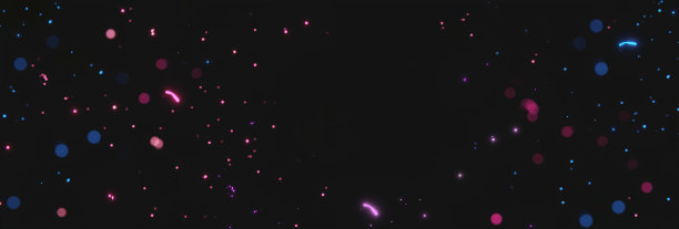 模糊的蓝色和粉色辉光火花霓虹灯与空白点在黑色背景图片下载