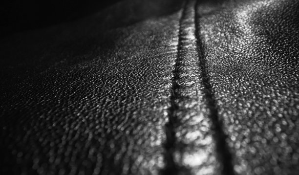 黑色皮夹克细节。特写镜头。图片下载