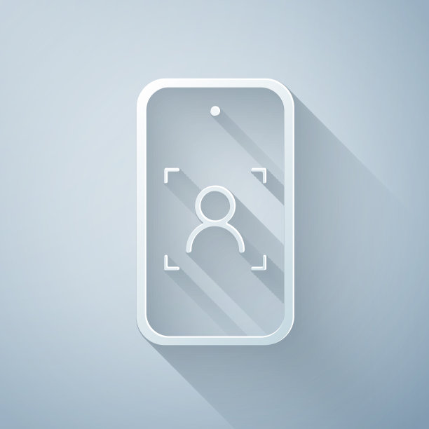 剪纸手机和人脸识别图标图片下载