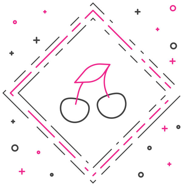 线新鲜的夏季浆果图标孤立的白色图片下载