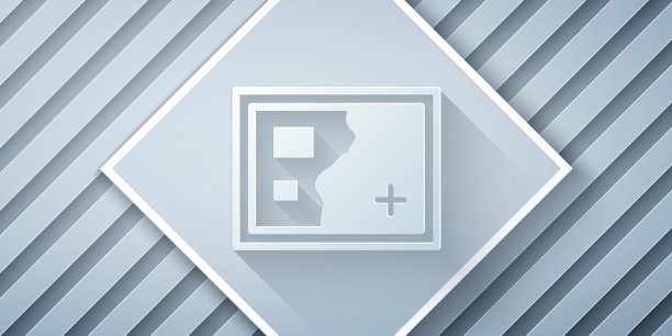 剪纸折叠地图图标孤立在灰色图片下载