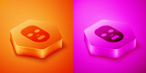 等距面部美容面膜图标隔离上图片下载