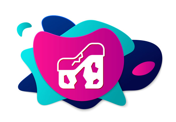 白色上隔离的彩色地质断层图标图片下载