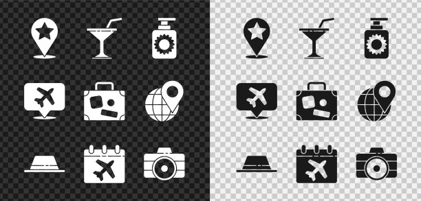 设置地图指针与星马提尼玻璃防晒霜图片下载