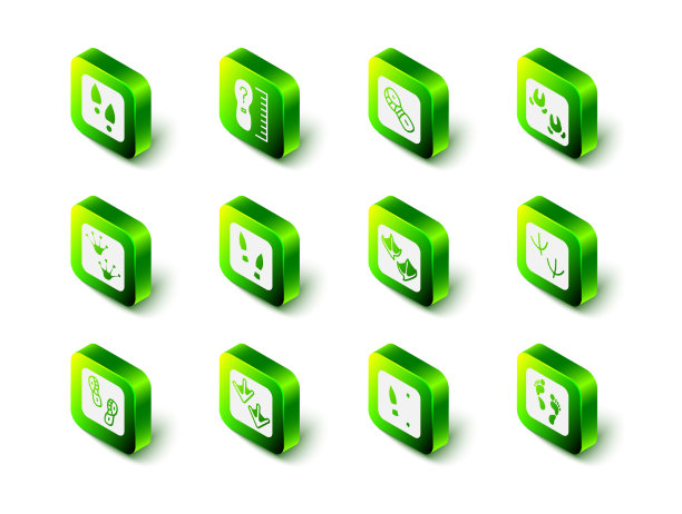 设置正方形测量脚大小的人类脚印图片下载