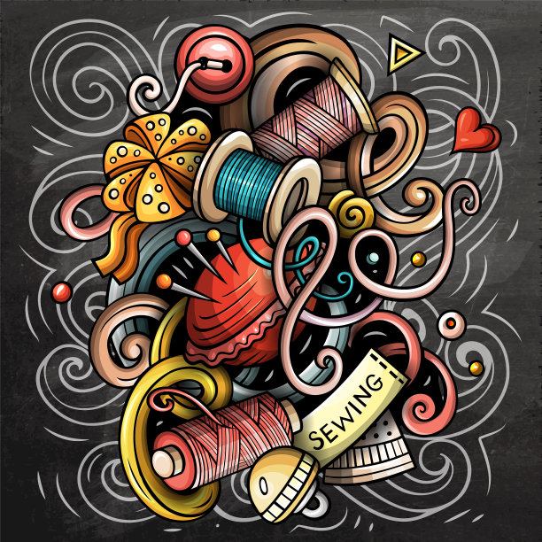 手工制作的卡通矢量插画图片下载