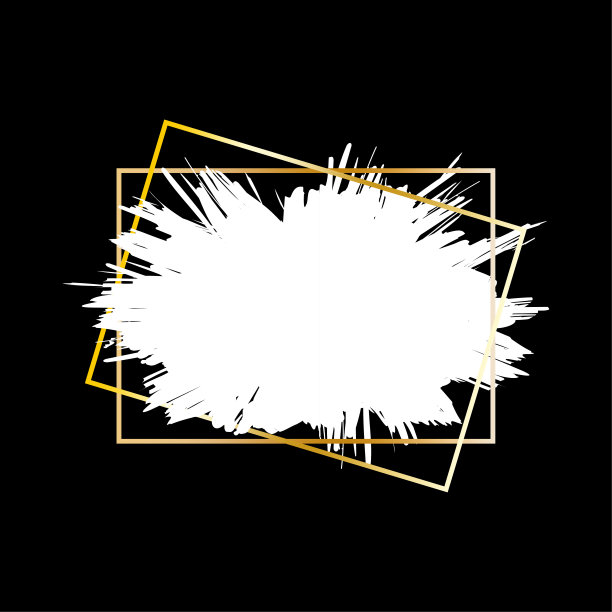 金色边框，黑色背景。相框。矢量插图。股票的形象。图片下载