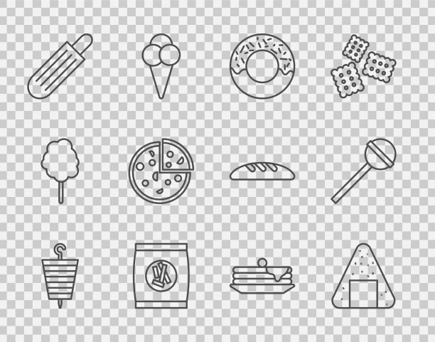 套线烤羊肉串饭团甜甜圈硬图片下载