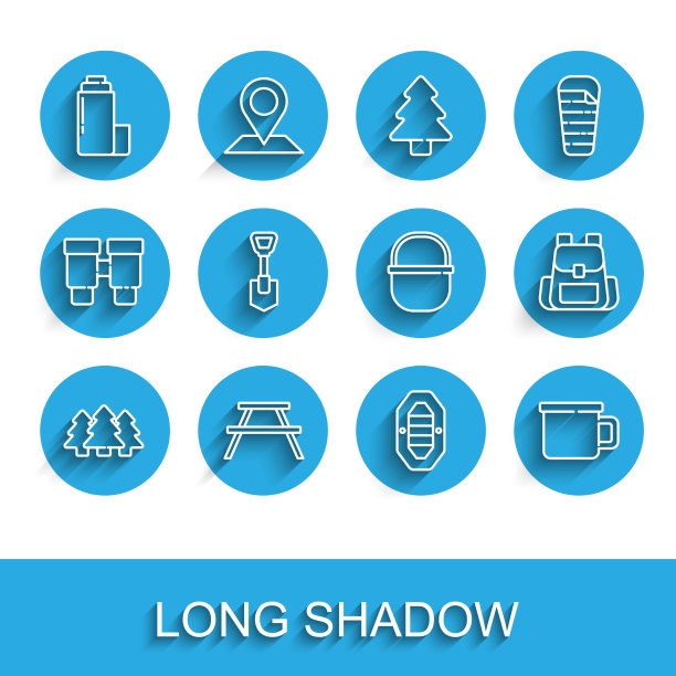 设置线森林野餐桌与长凳保温瓶图片下载