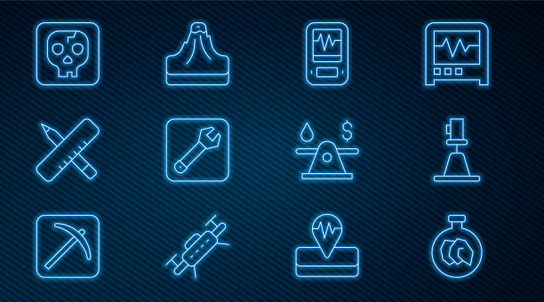 与矿物岩石设置线展览图片下载