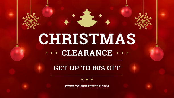 十二月圣诞大减价促销横幅模板悬挂玩具逼真的3d图标矢量图片下载