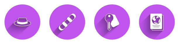 套男子帽子与缎带滑雪板酒店门锁图片下载