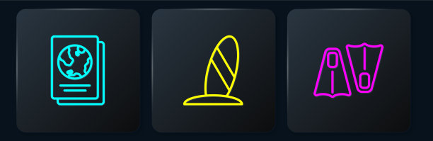 设置线护照橡胶鳍游泳图片下载