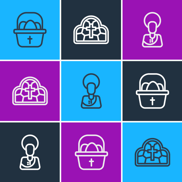 篮子里放着复活节彩蛋图片下载