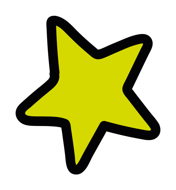 孤立的彩色60年代groovy星形图标图片下载