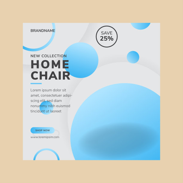 社交媒体张贴横幅模板的新收集家庭椅子的业务图片下载