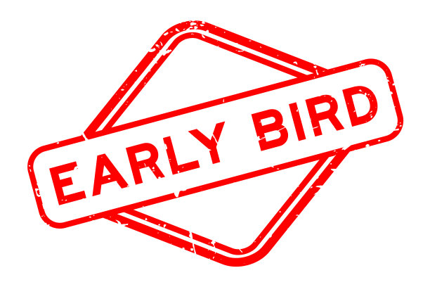 垃圾红早鸟字橡胶印章邮票在白色背景图片下载