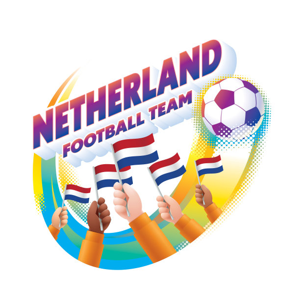 荷兰足球队的报头标志与荷兰国旗图片下载