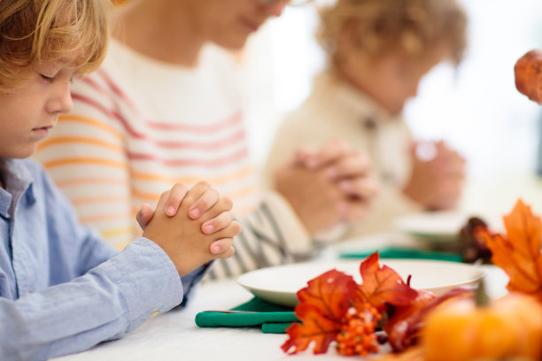 感恩节家宴。烘烤火鸡大餐。图片下载