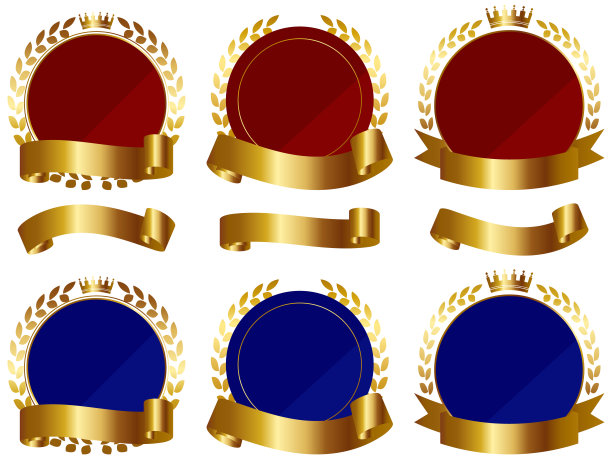 豪华徽章和缎带装饰套装图片下载