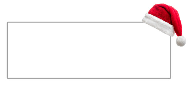 圣诞帽印在空白布告上，并有复制空间(以白色分隔)图片下载