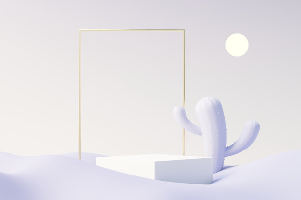 3d渲染的美丽讲台与非常佩里色彩的2022年设计的产品展示和广告。极简柔和的天空和梦幻般的土地场景。浪漫的概念。图片下载